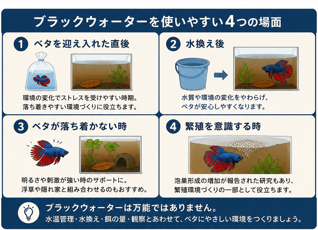 ベタとブラックウォーターの相性が良いと言われる理由｜論文から考える“落ち着きやすい水”の作り方