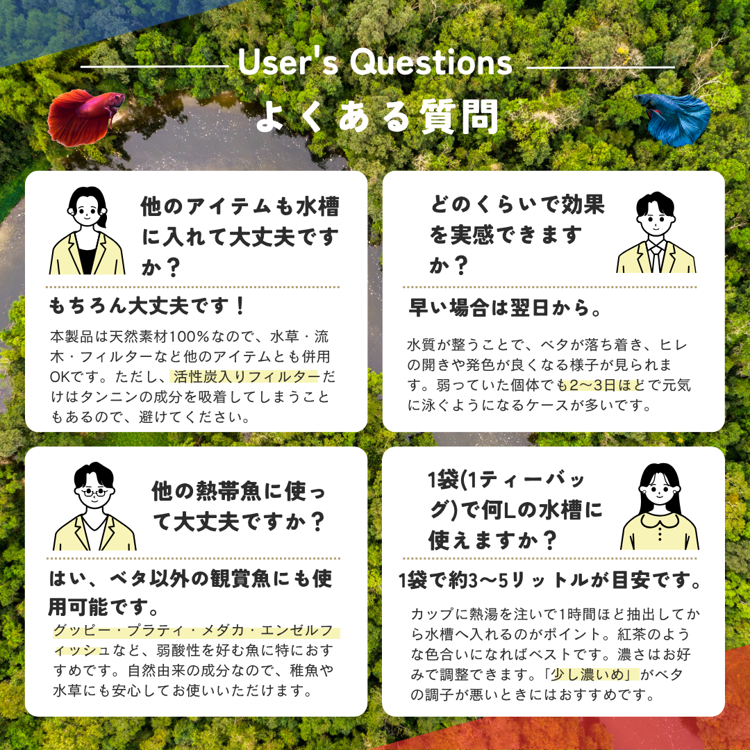 【5パック】お得な15%割引 送料無料｜ベタ発酵水（タイ式ファームレシピ）水質調整ティーバッグ 1パック12袋入